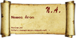 Nemes Áron névjegykártya